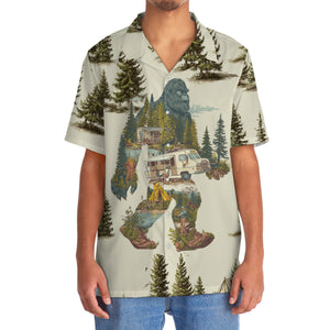 Vintage Bigfoot Camping Site Hawaiian Shirt