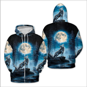 Wolf Moon Light Art All Over Print Shirt