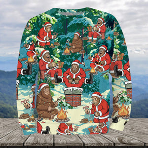 Bigfoot Camping Xmas All Over Print Shirt
