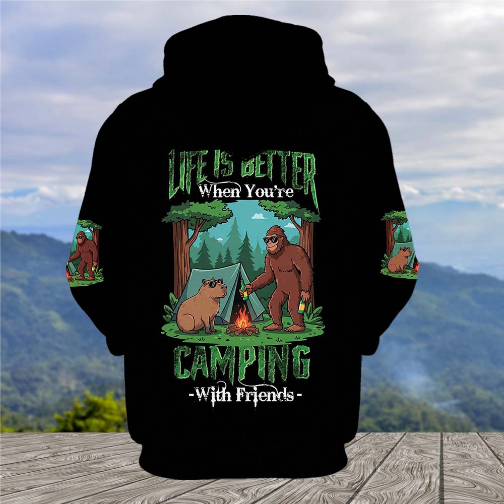 Life is Better When You're Camping With Friends All Over Print Shirt