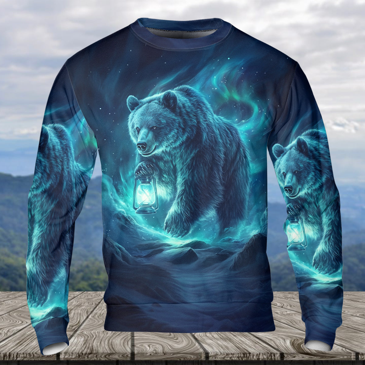 Wild Bear In The Night All Over Print Shirt