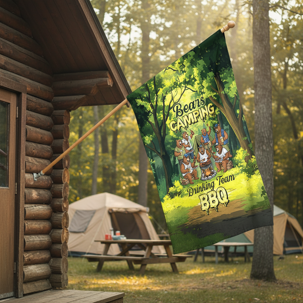 Bear Family BBQs Flag Decor