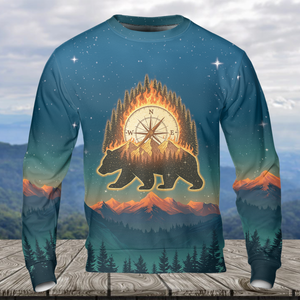 Bear Camp I Hate People  Mountain Night Forest All Over Print Shirt