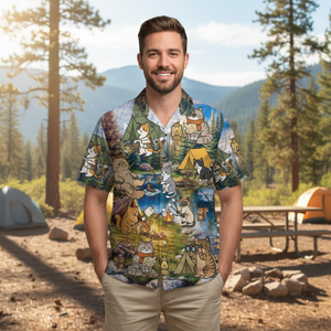 Funny Cat Campsite Hawaiian Shirt