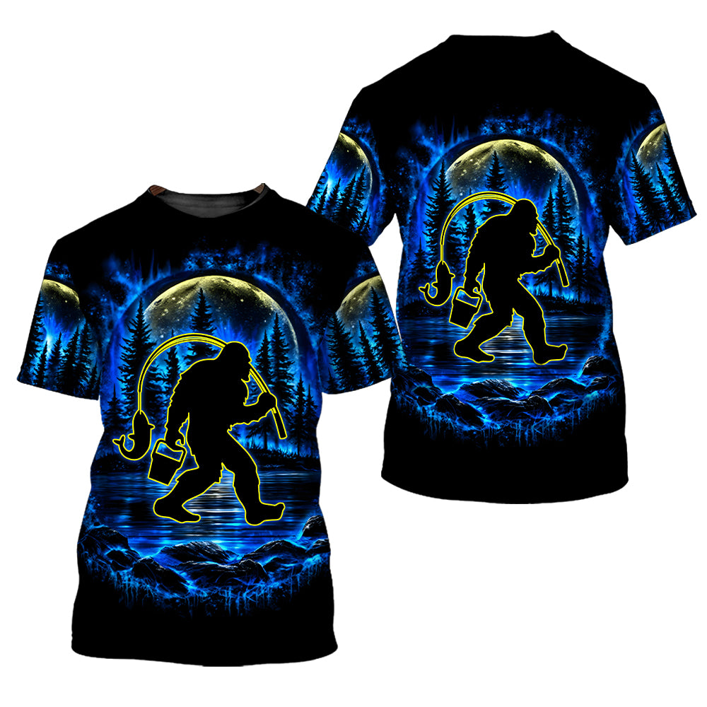 Bigfoot Fishing All Over Print Shirt