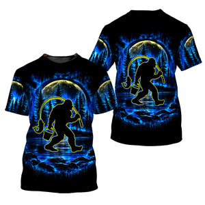 Bigfoot Fishing All Over Print Shirt