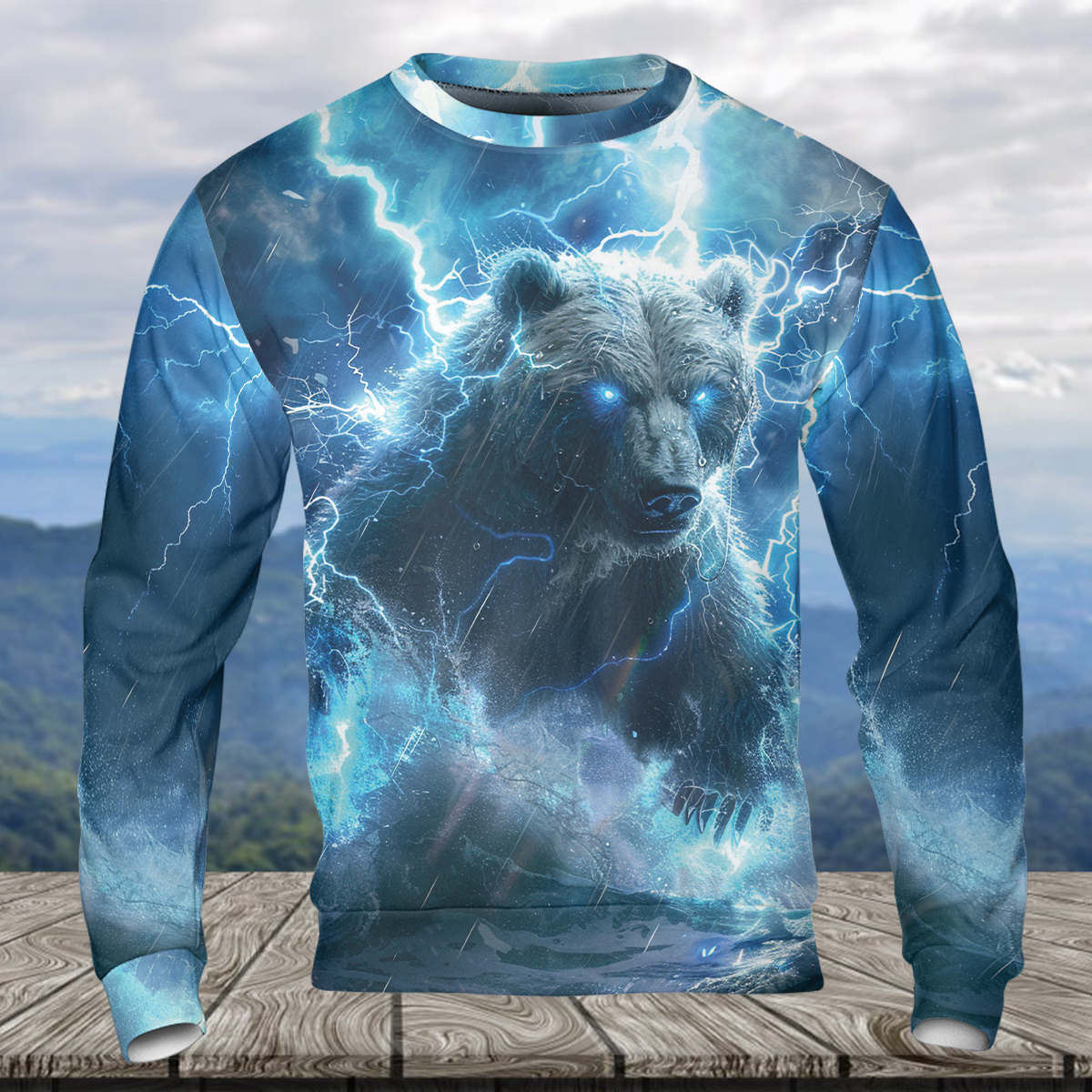 Electric Powerful Bear Awesome Cool All Over Print Shirt