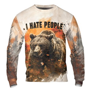Bear Forest I Hate People All Over Print Shirt