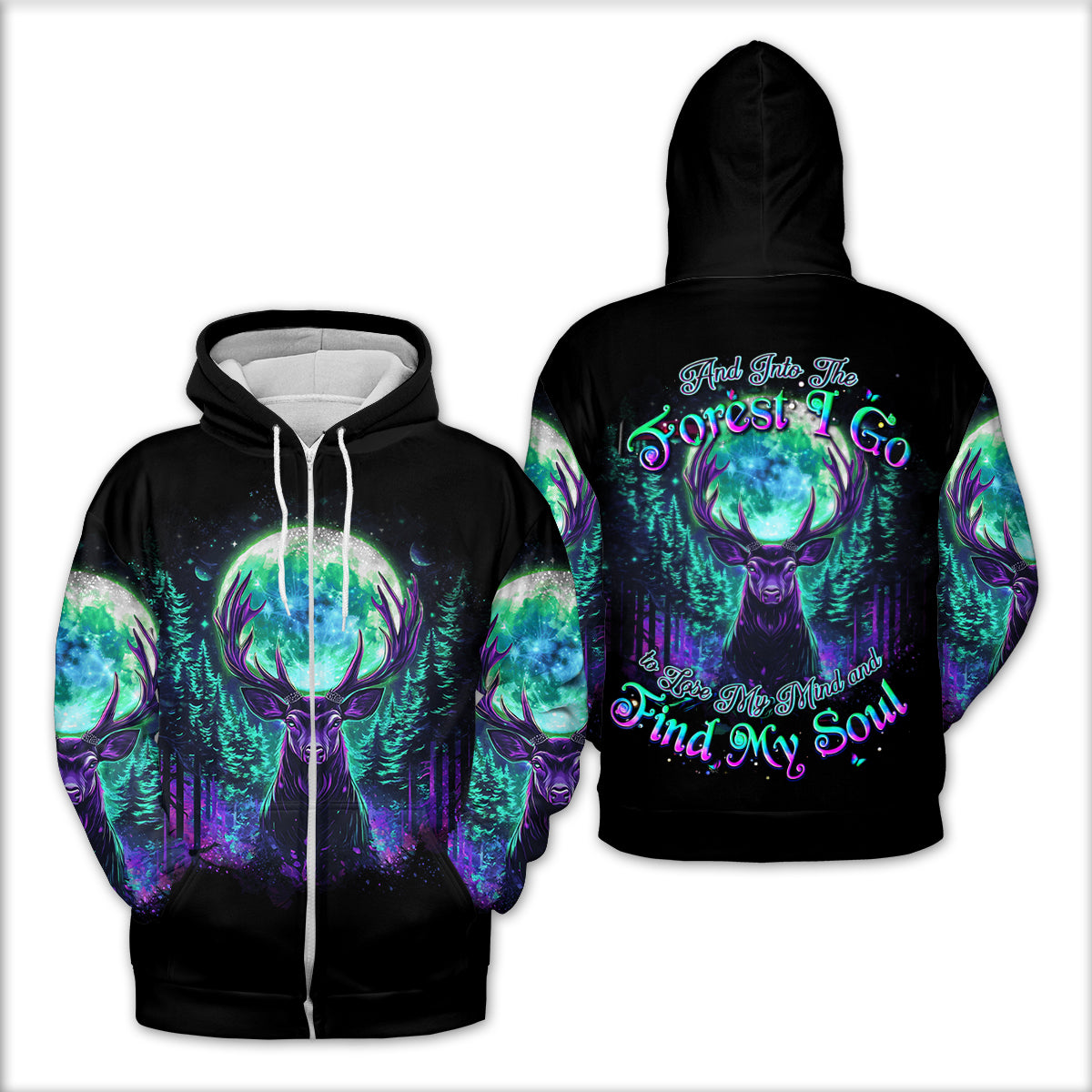 Into The Forest I Go Spirit Deer All Over Print Shirt