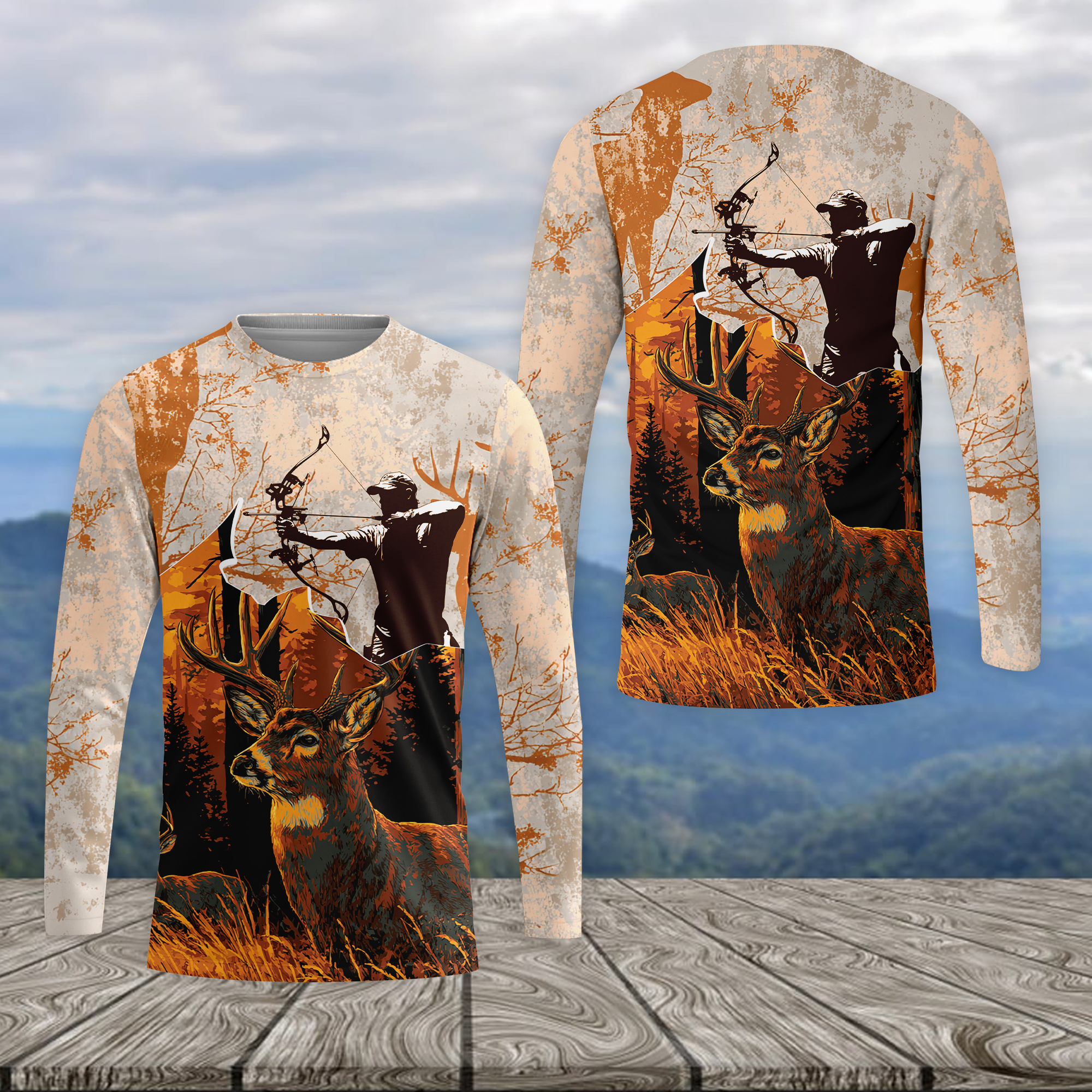 Vintage Deer Hunting Orange All Over Print Shirt