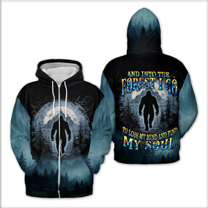 Cool Bigfoot Into The Forest Compass All Over Print Shirt