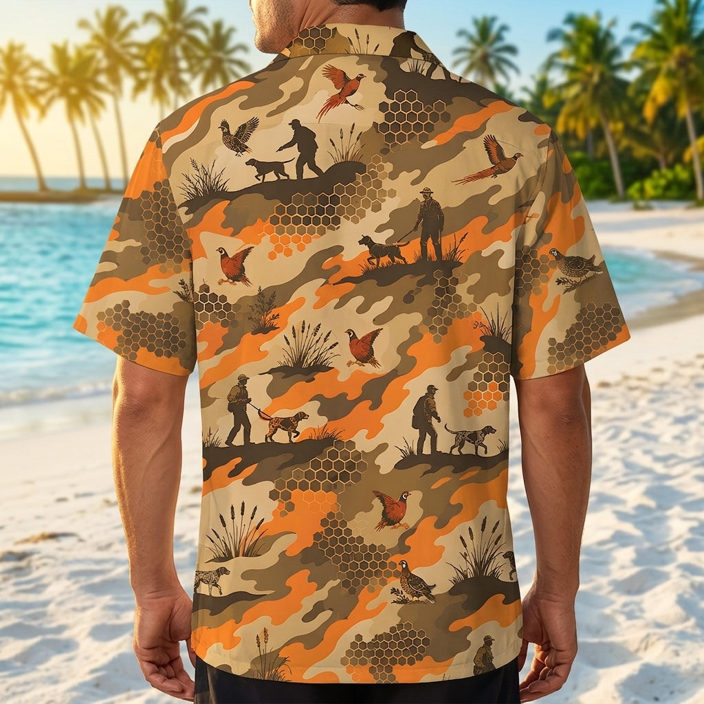 Upland Heritage Pheasant Hunting Camouflage Hawaiian Shirt