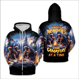 Bigfoot Making Memories One Campfire At A Time Christmas All Over Print Shirt