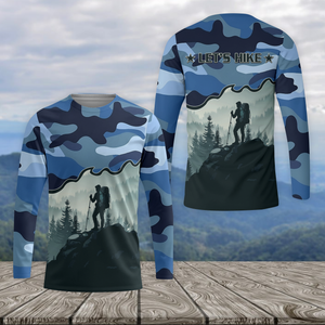 Hiking Mountain Blue Camo All Over Print Shirt