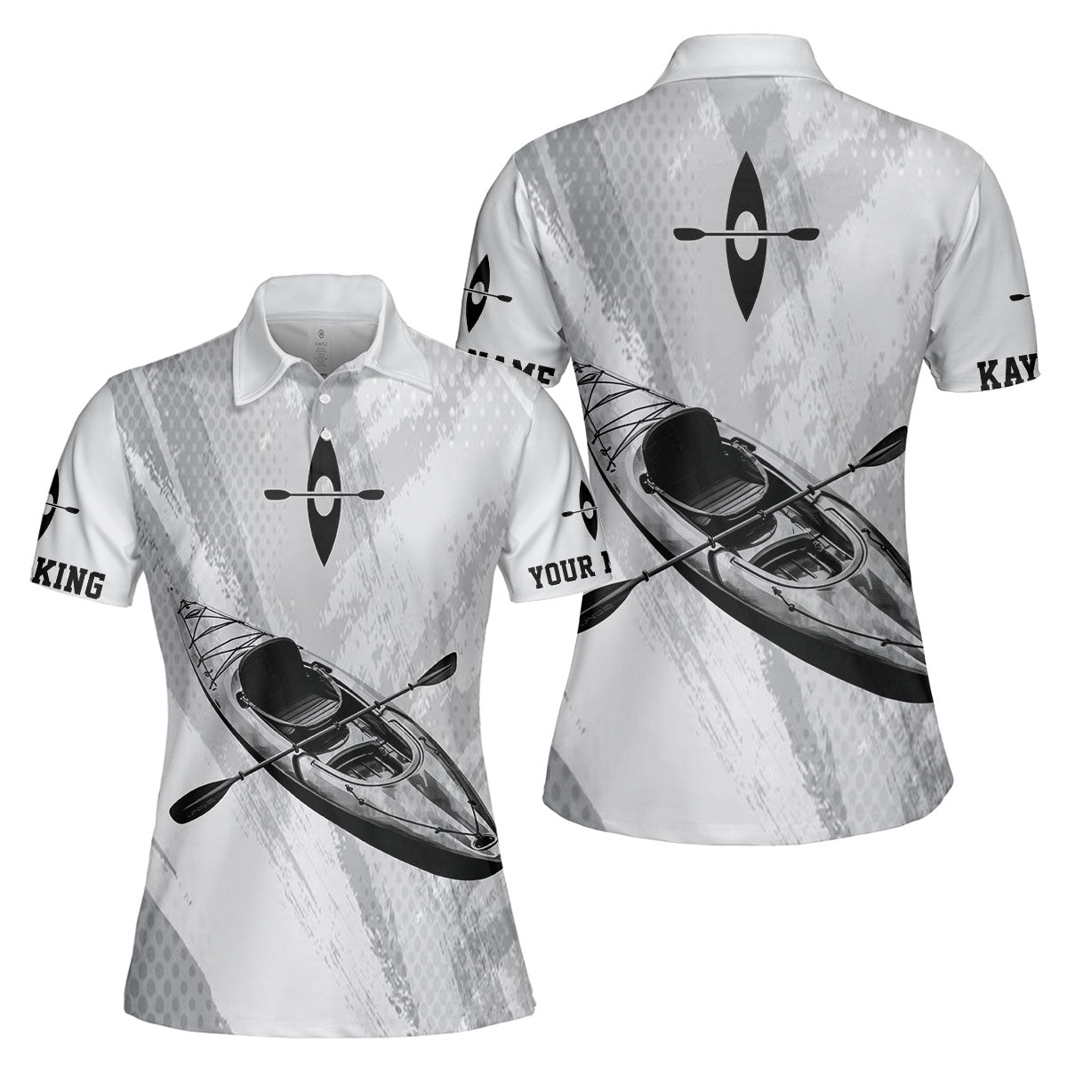Custom Name Kayaking Black And White All Over Print Shirt