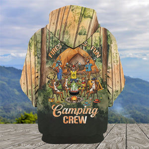 Friends, Fires, Fun Camping Crew Deer All Over Print Shirt