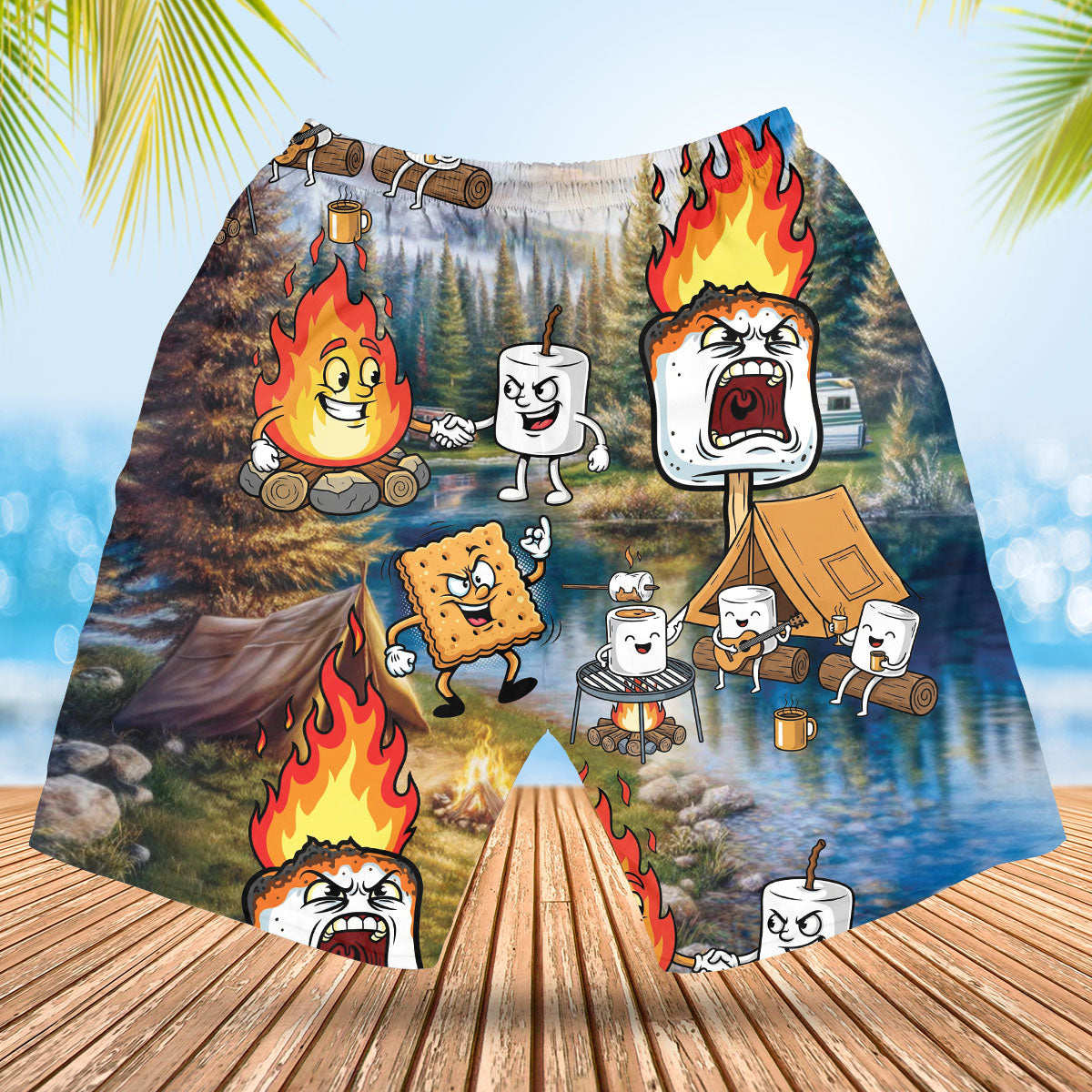 Vintage Camping Marshmallow Hawaiian Shirt