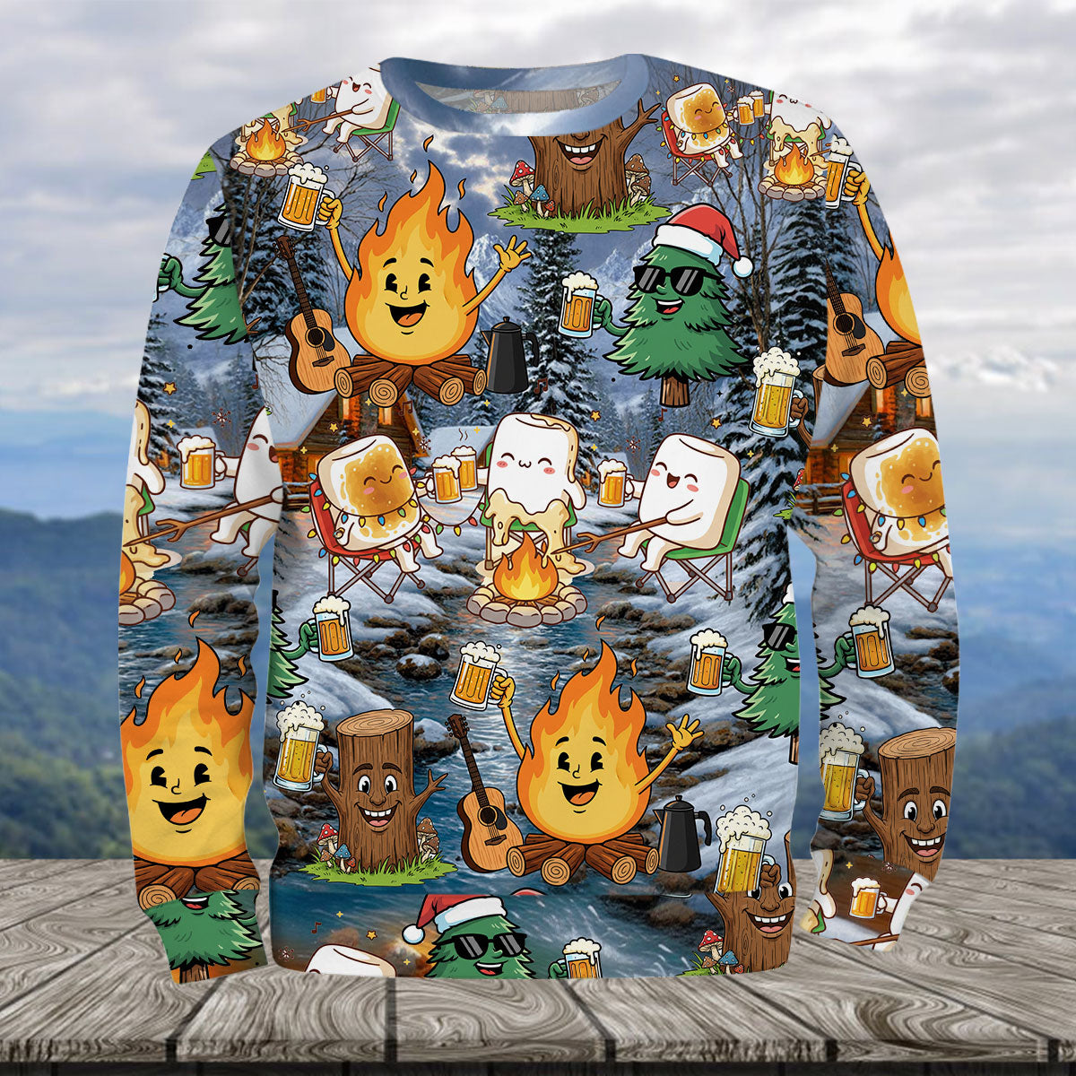 Camping Drinking Beer Party All Over Print Shirt