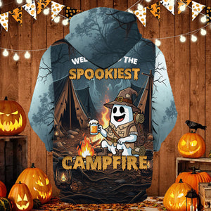 Custom Name Welcome To The Spookiest Campfire All Over Print Shirt