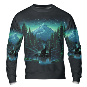 Bigfoot Riding Loch Ness Into The Forest I Go All Over Print Shirt