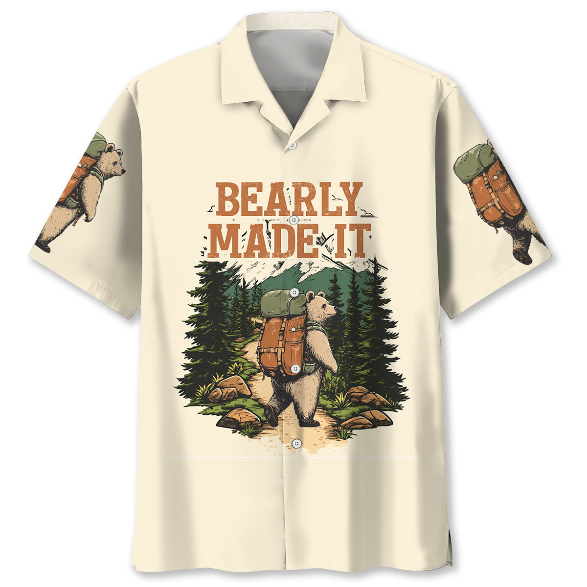 Hiking Bearly Made It Hawaiian Shirt