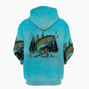Fish Around And Find Trout Retro Graphic All Over Print Shirt