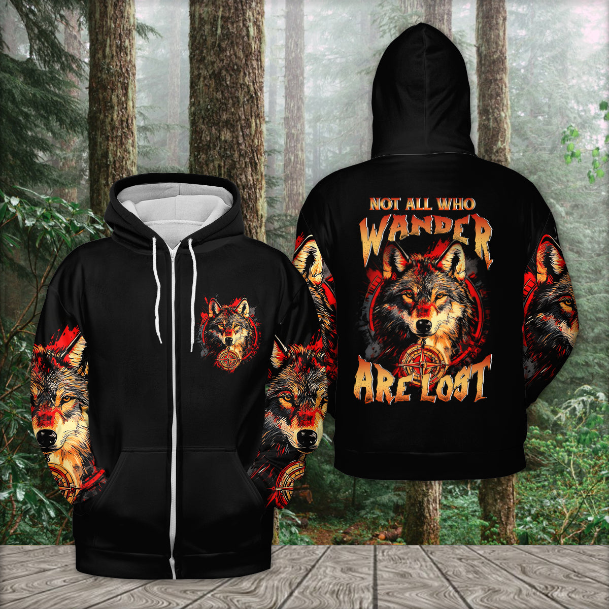 Not All Who Wander Are Lost Wolf All Over Print Shirt