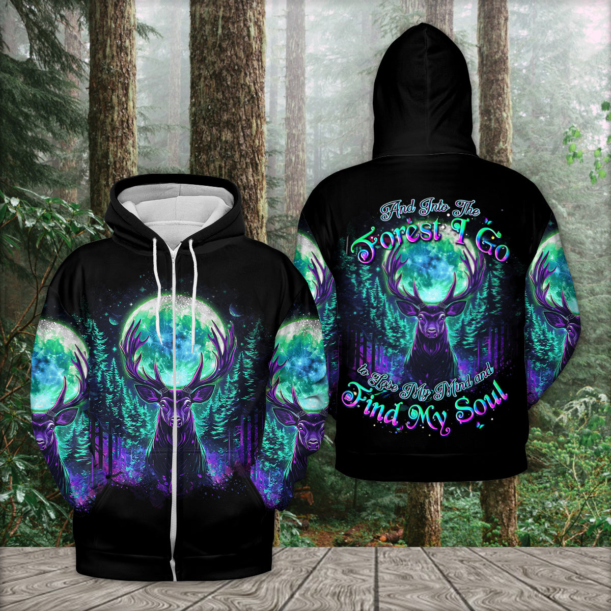 Into The Forest I Go Spirit Deer All Over Print Shirt