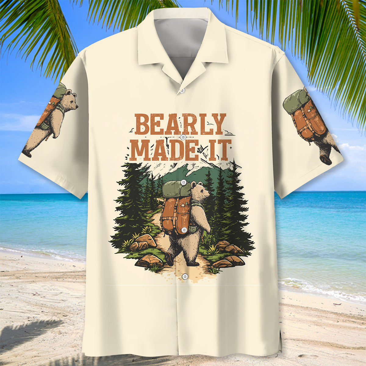 Hiking Bearly Made It Hawaiian Shirt
