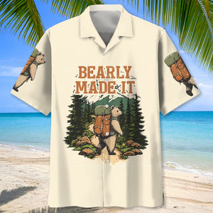 Hiking Bearly Made It Hawaiian Shirt