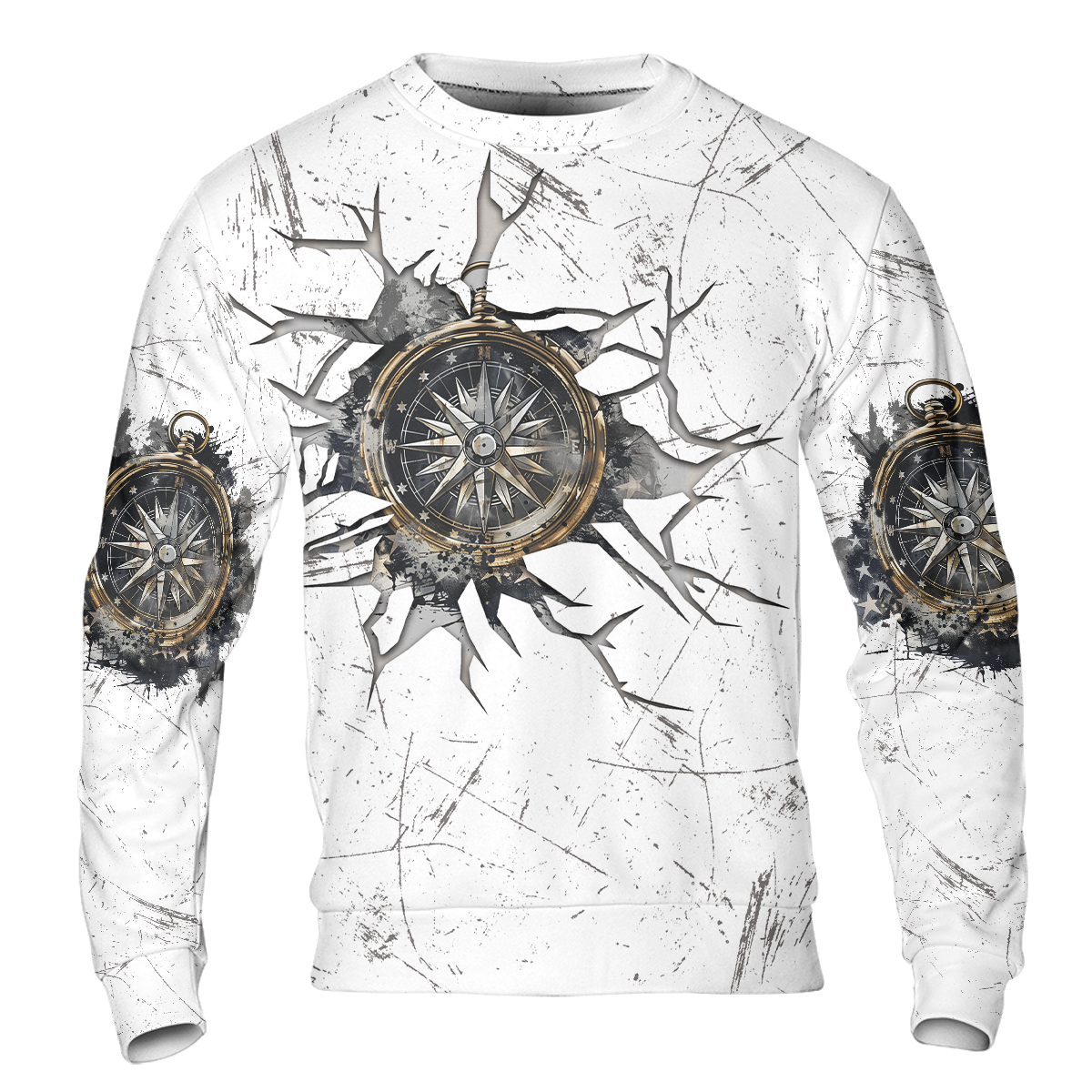 Not All Who Wander Are Lost Compass Cracks All Over Print Shirt