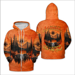 Into The Mountains I Go Orange All Over Print Shirt