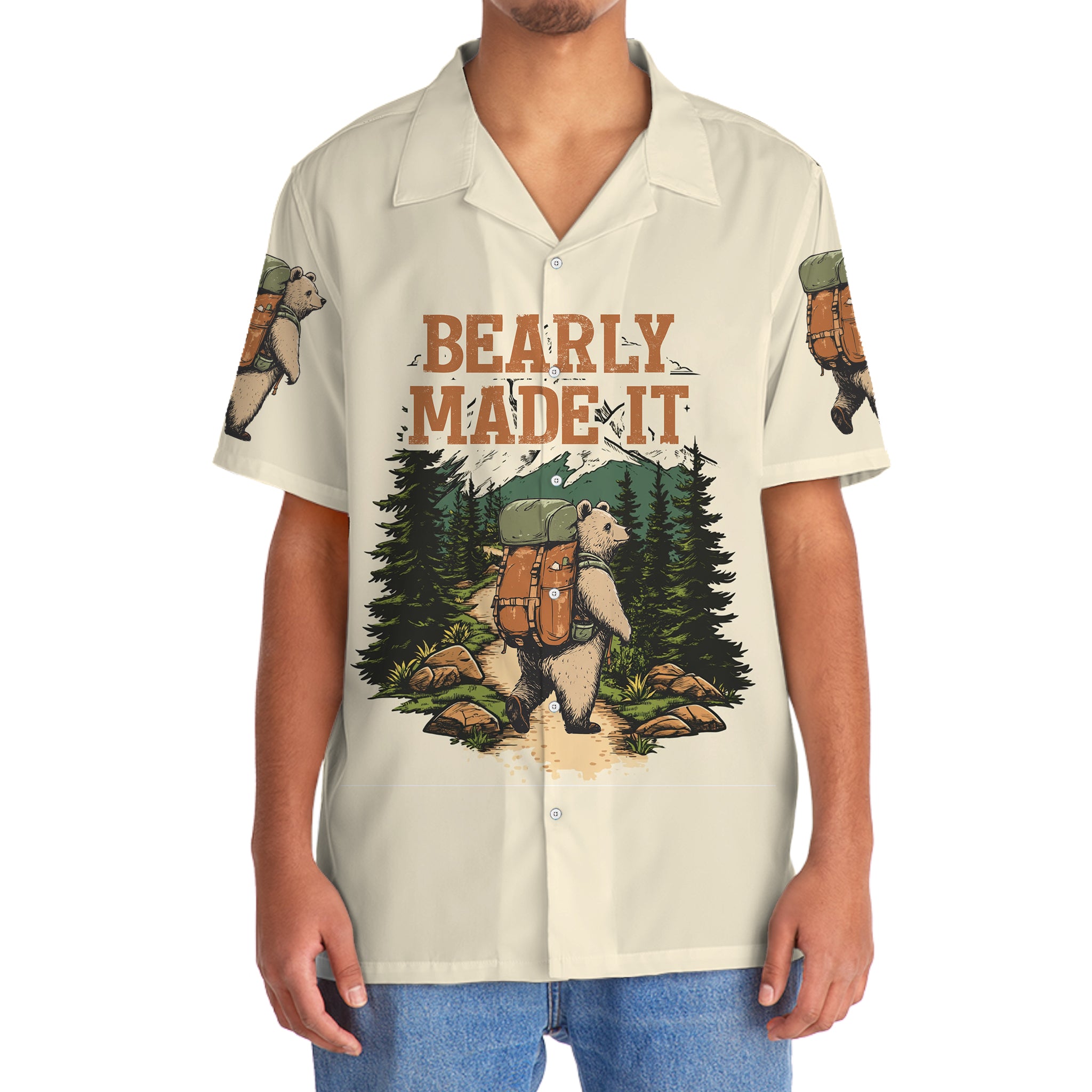 Hiking Bearly Made It Hawaiian Shirt