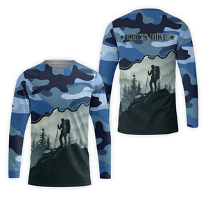 Hiking Mountain Blue Camo All Over Print Shirt