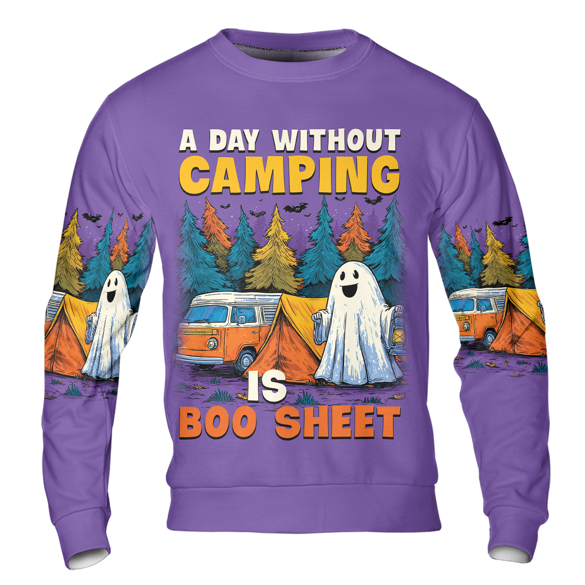 Halloween Camping Ghost – A Day Without Camping Is Boo Sheet All Over Print Shirt
