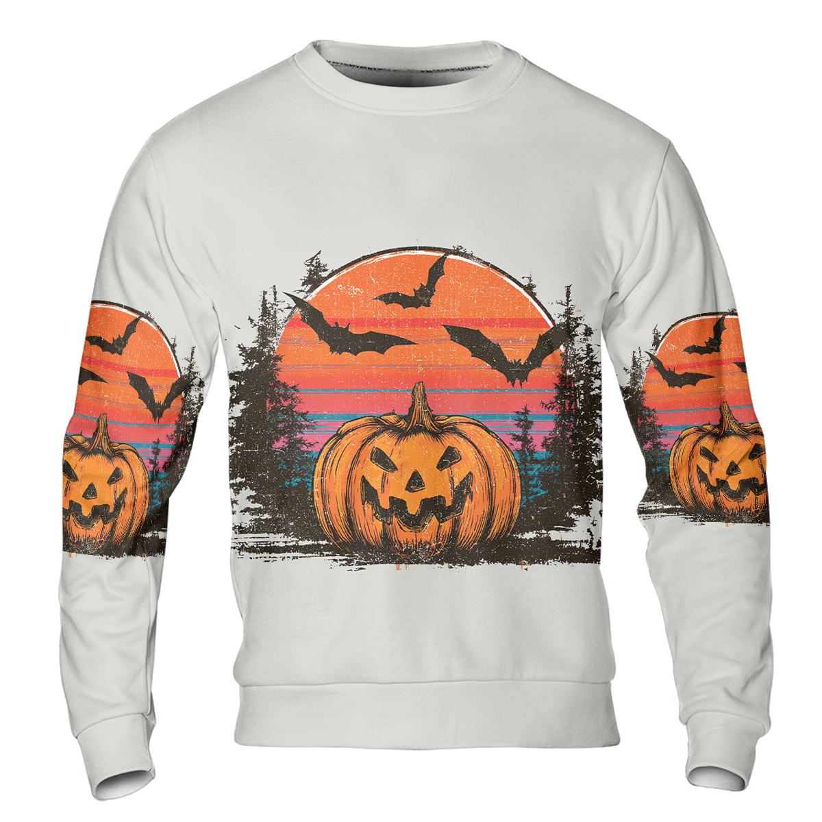 Retro Spooky Vintage Camping Vibes Halloween All Over Print Shirt