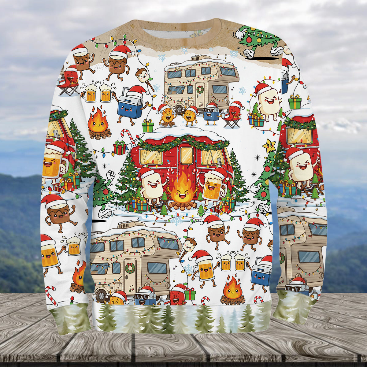 Campsite Christmas Party All Over Print Shirt