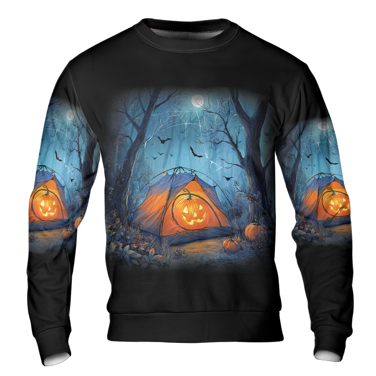 Halloween Pumpkin Camping All Over Print Shirt