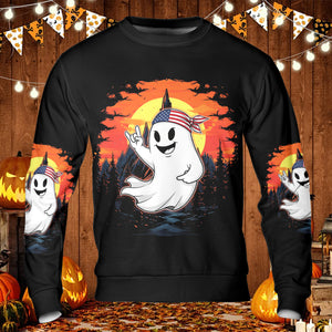 Spooky Boo In The Forest All Over Print Shirt