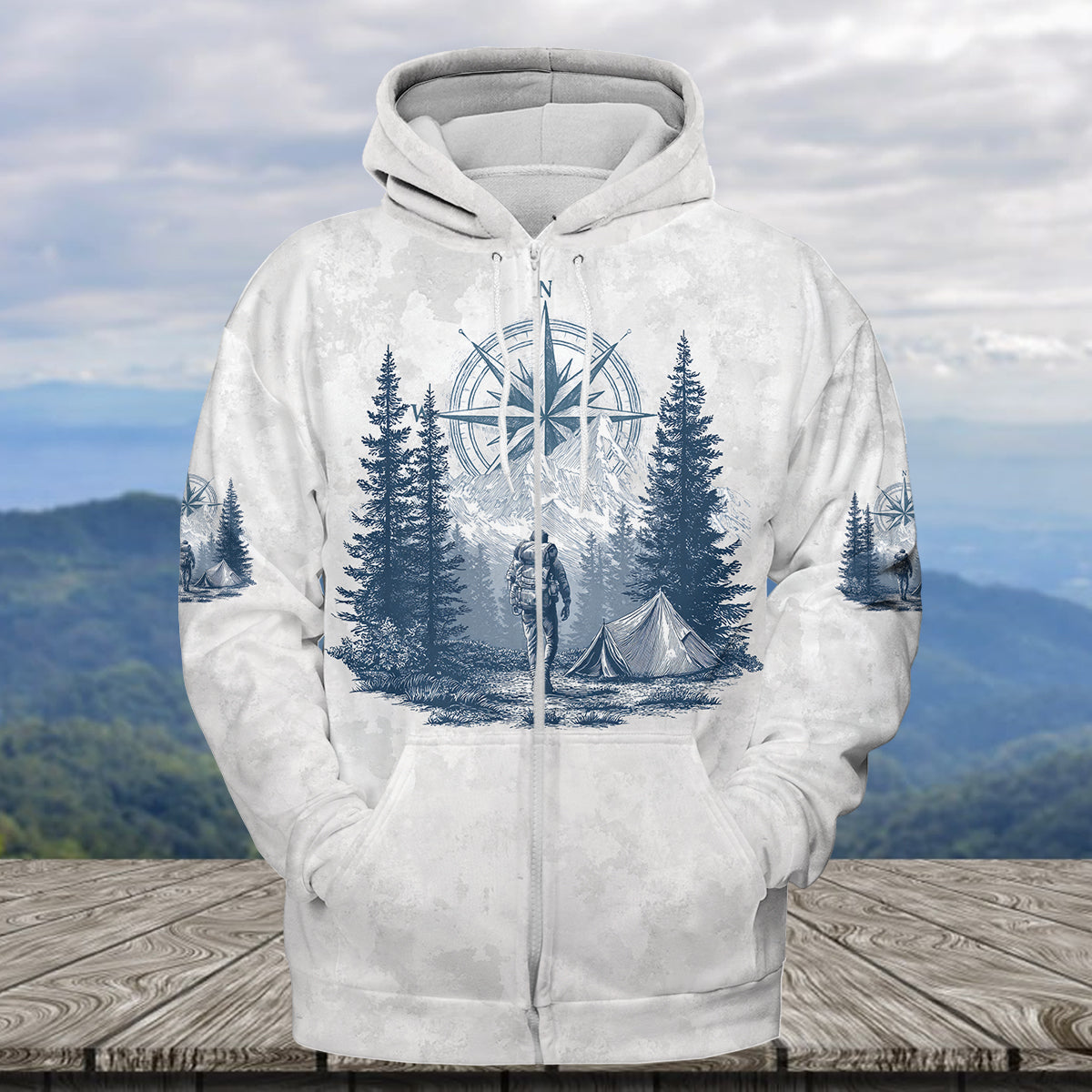 Vintage Hiking Compass All Over Print Shirt