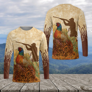 Vintage Wild Pheasant Hunting Flower Camo All Over Print Shirt
