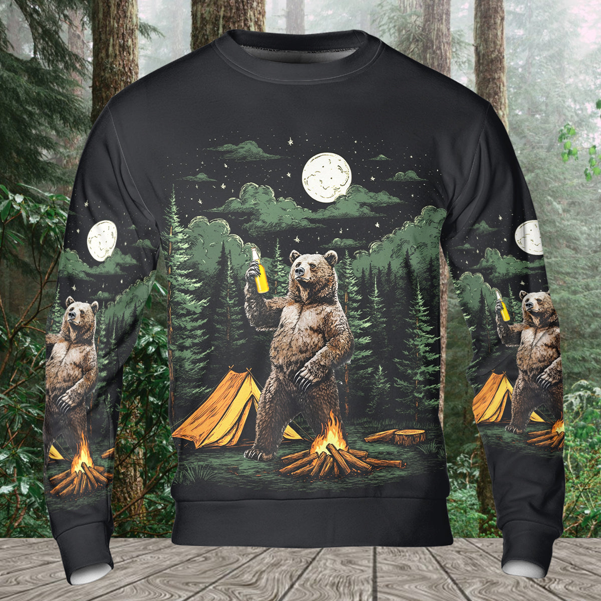 Making Memories Camping Bear All Over Print Shirt