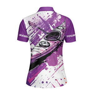 Custom Name Kayaking Purple All Over Print Shirt