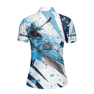 Custom Name Kayaking Blue All Over Print Shirt