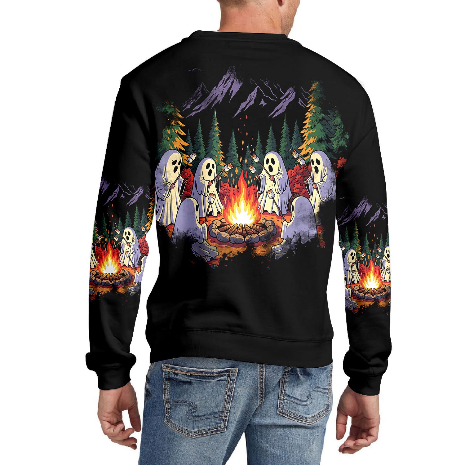 Ghost Camping Crew All Over Print Shirt