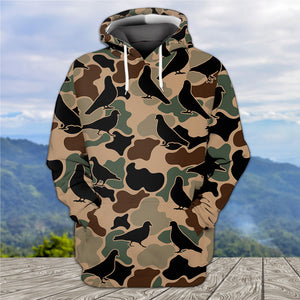 Dove Bird Camouflage Pattern All Over Print Shirt