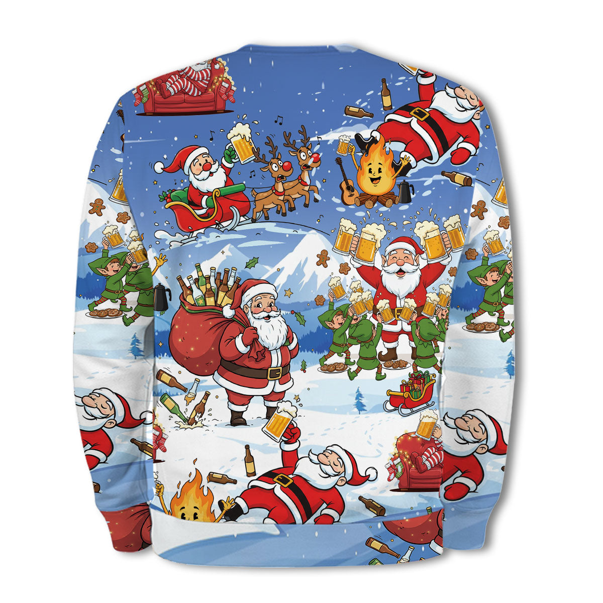 Santa Camping Funny All Over Print Shirt