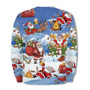 Santa Camping Funny All Over Print Shirt