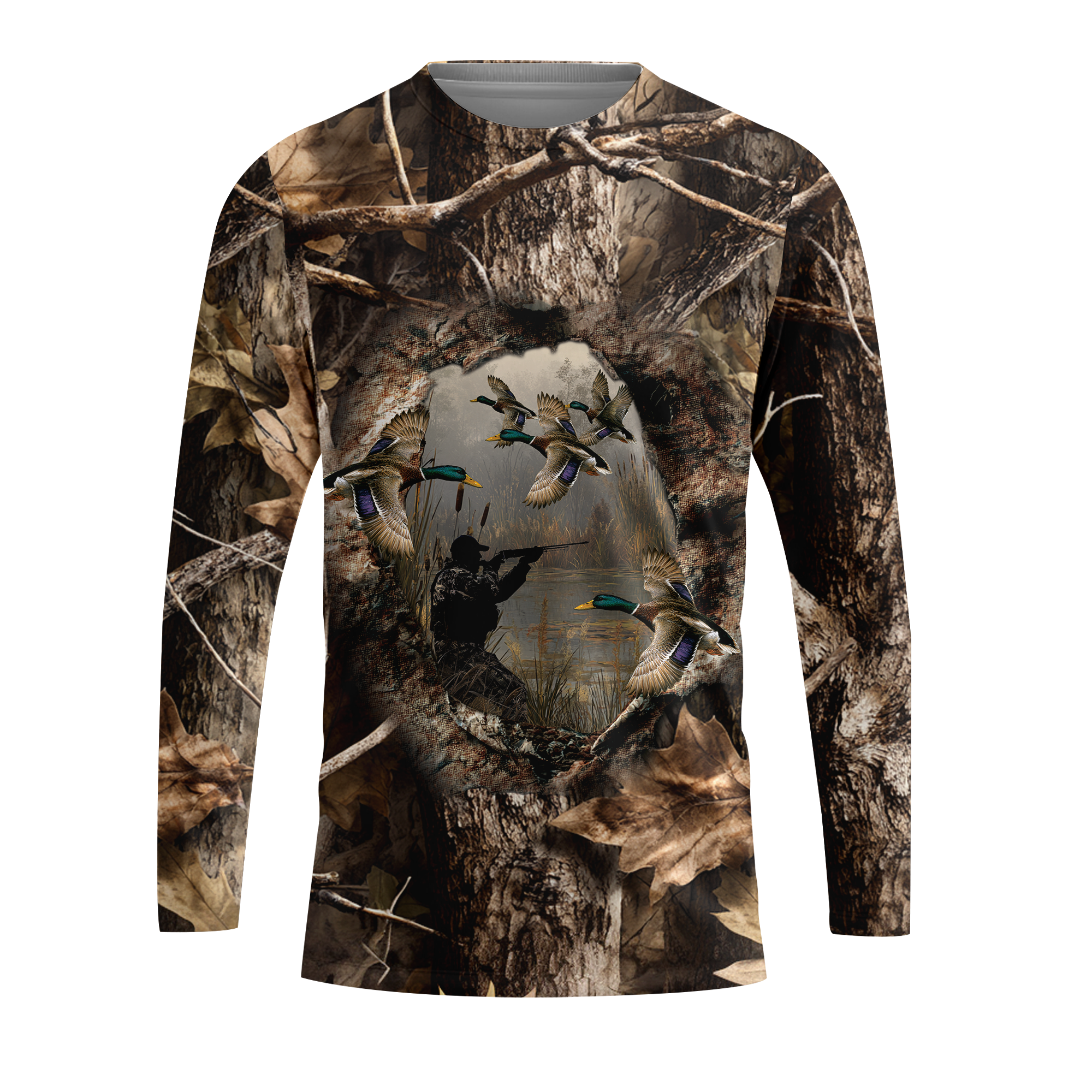 Duck Hunting Camouflage Fabric All Over Print Shirtt