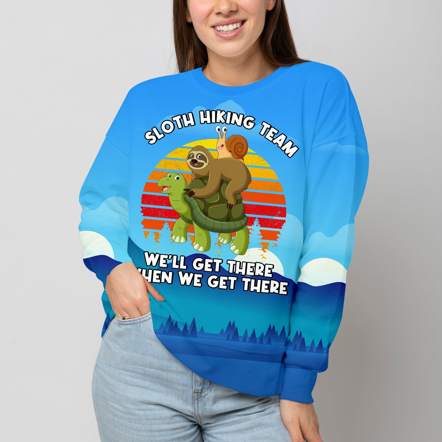 Funny Slow Hiking Team All Over Print Shirt